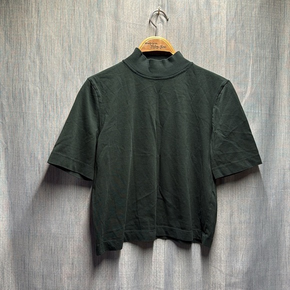 Zara crop style Shirt in Deep Green crop style size small - Picture 3 of 5